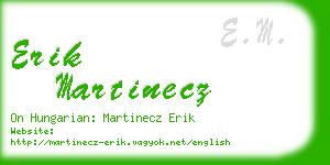 erik martinecz business card